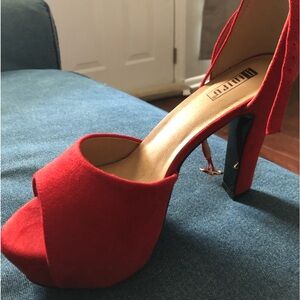 Red suede heels new